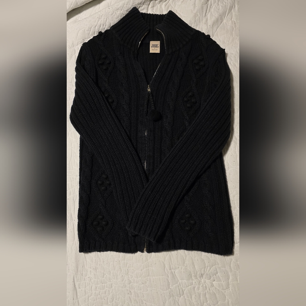 Womans Dark Blue Cable Knit Sweater